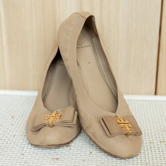 Tory Burch | Tan Sedgwick Ballet Flats - Picture 1 of 2